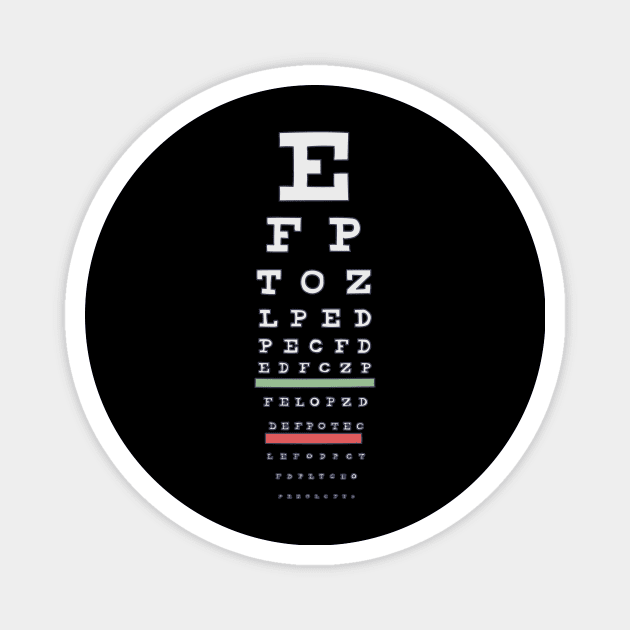 Ophthalmologist - Snellen Eye Chart - Visual Test Magnet by DeWinnes